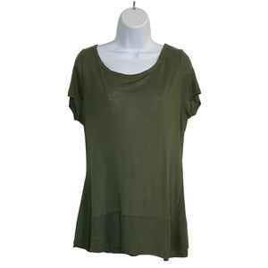 POSTMARK Army Green Peplum Top Sz M
